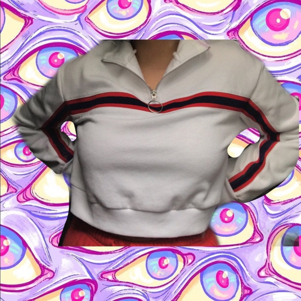 H&M cropped quarter zip